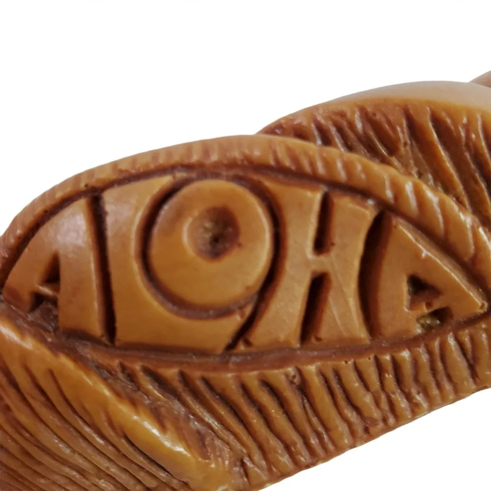 Vintage Coco Joe Hawaii Hapa-Wood Monstera Souvenir Divided Server Dish Nut Bowl